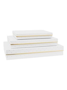 Sugar Paper Whate and Gold Scatter Dot Gift Box Set of 3